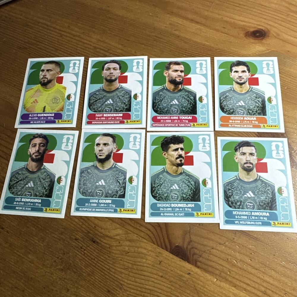 Panini FIFA World Cup 2026 Algeria 8 Stickers Lot 2/3/6/9/16/18/19/20
